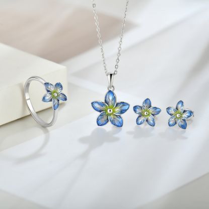 Picture of S925 Silver Necklace Earrings Rings Dropped Petal Jewelry
