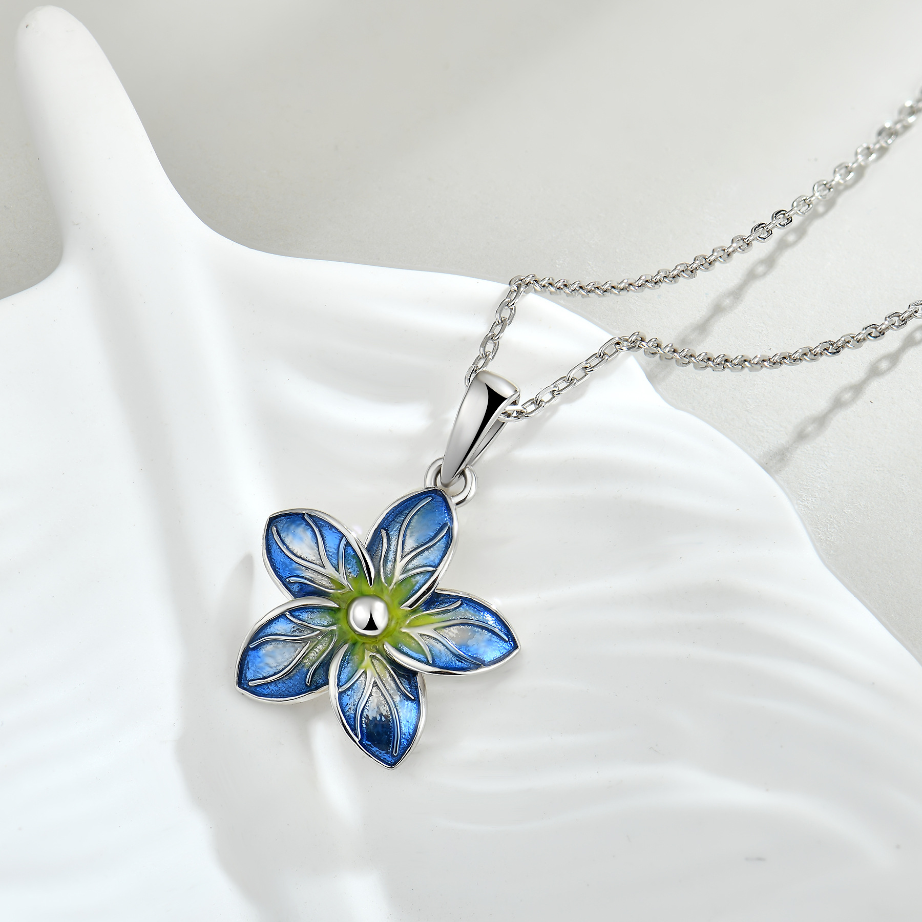 Picture of S925 Silver Necklace Earrings Rings Dropped Petal Jewelry
