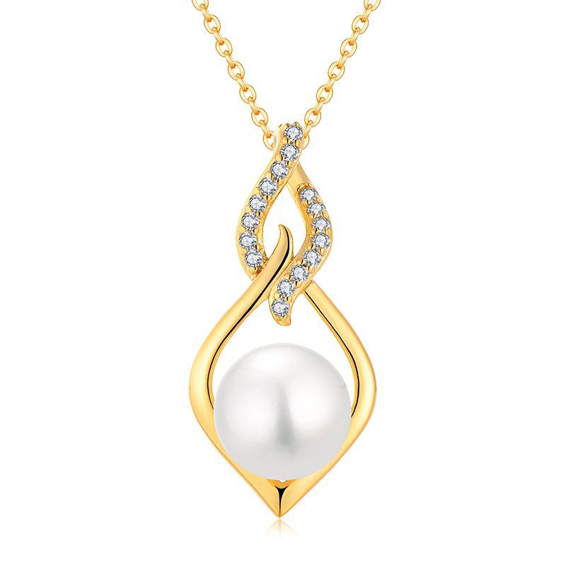 Picture of Freshwater pearl earrings necklace S925 pure silver light luxury fashionable collarbone chain accessory
